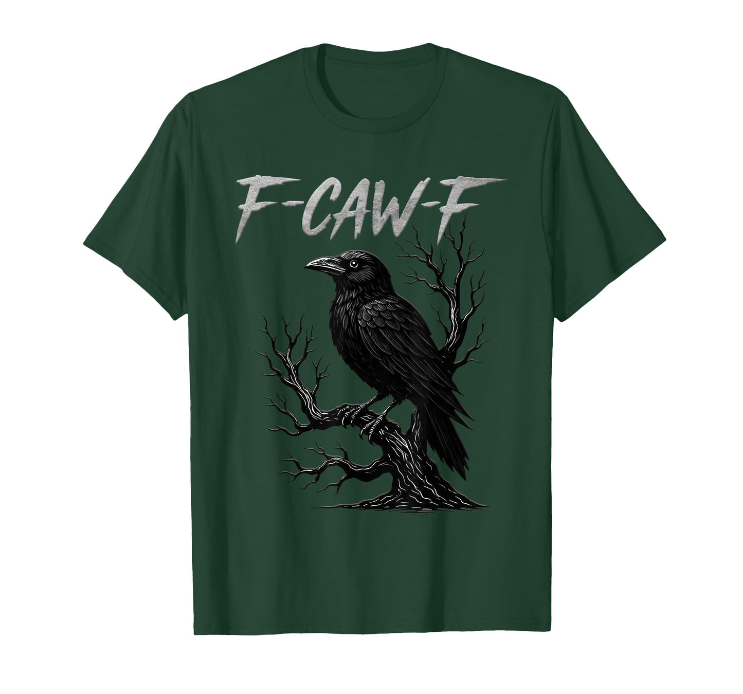 Black Crow, F-Caw-F Funny Black Bird Moon Gothic Adult Humor T-Shirt