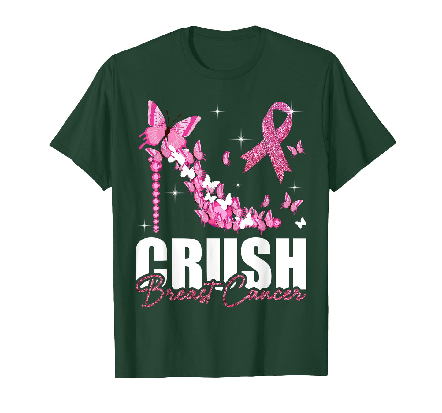 Crush Breast Cancer Ribbon Butterfly Breast Cancer Awareness T-Shirt
