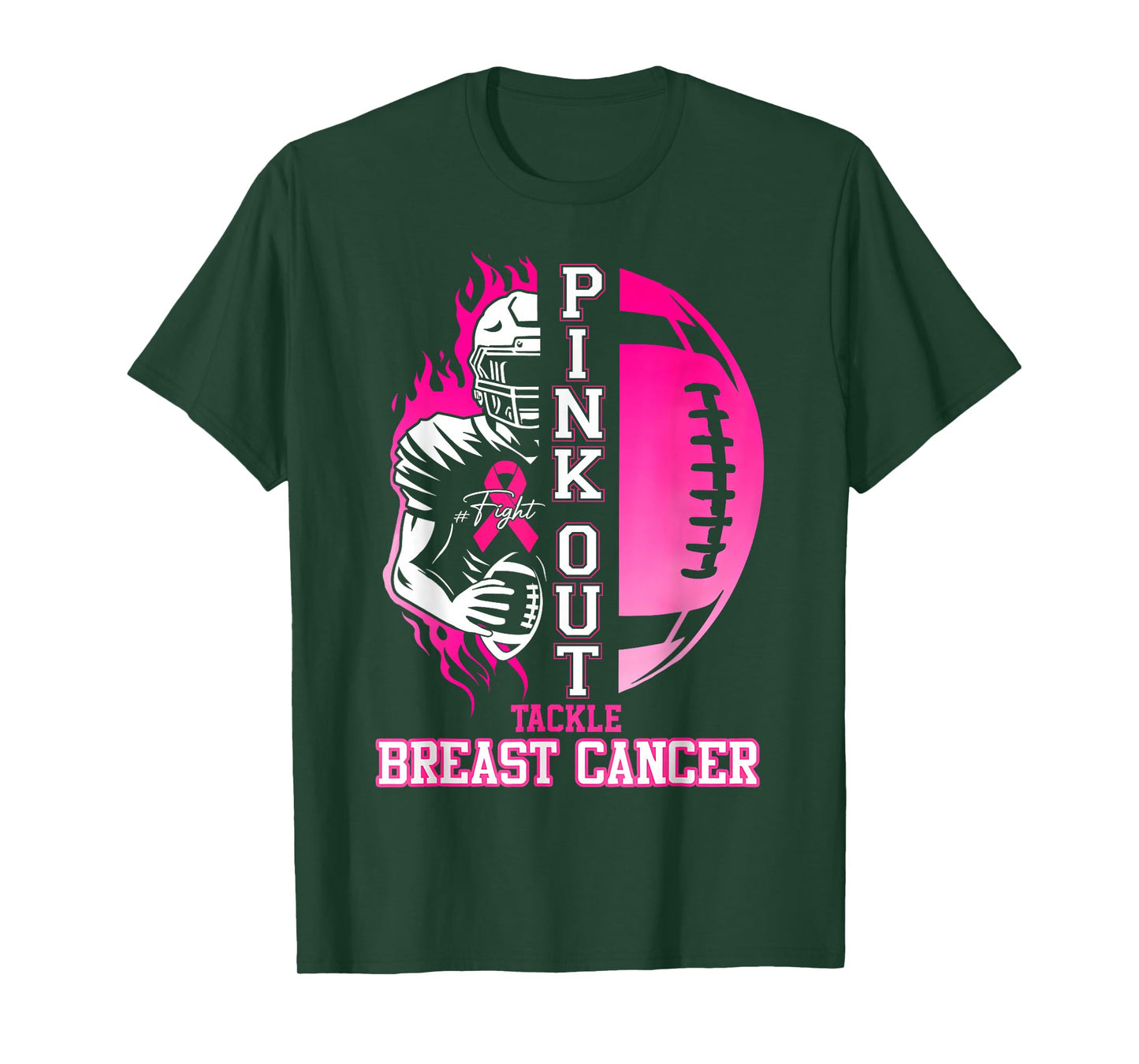 Tackle Breast Cancer Awareness Pink Out American Football T-Shirt