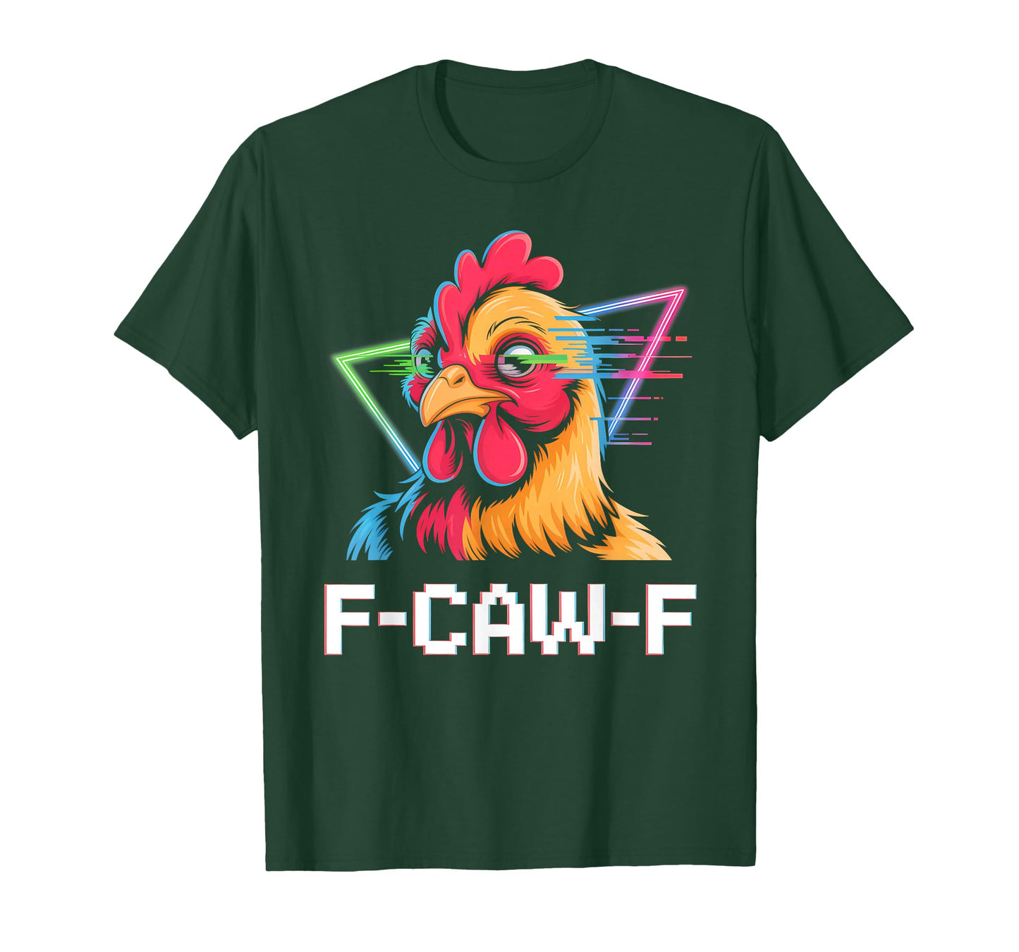 F-CAW-F Creepy Rooster Funny Chicken Gothic Humor T-Shirt