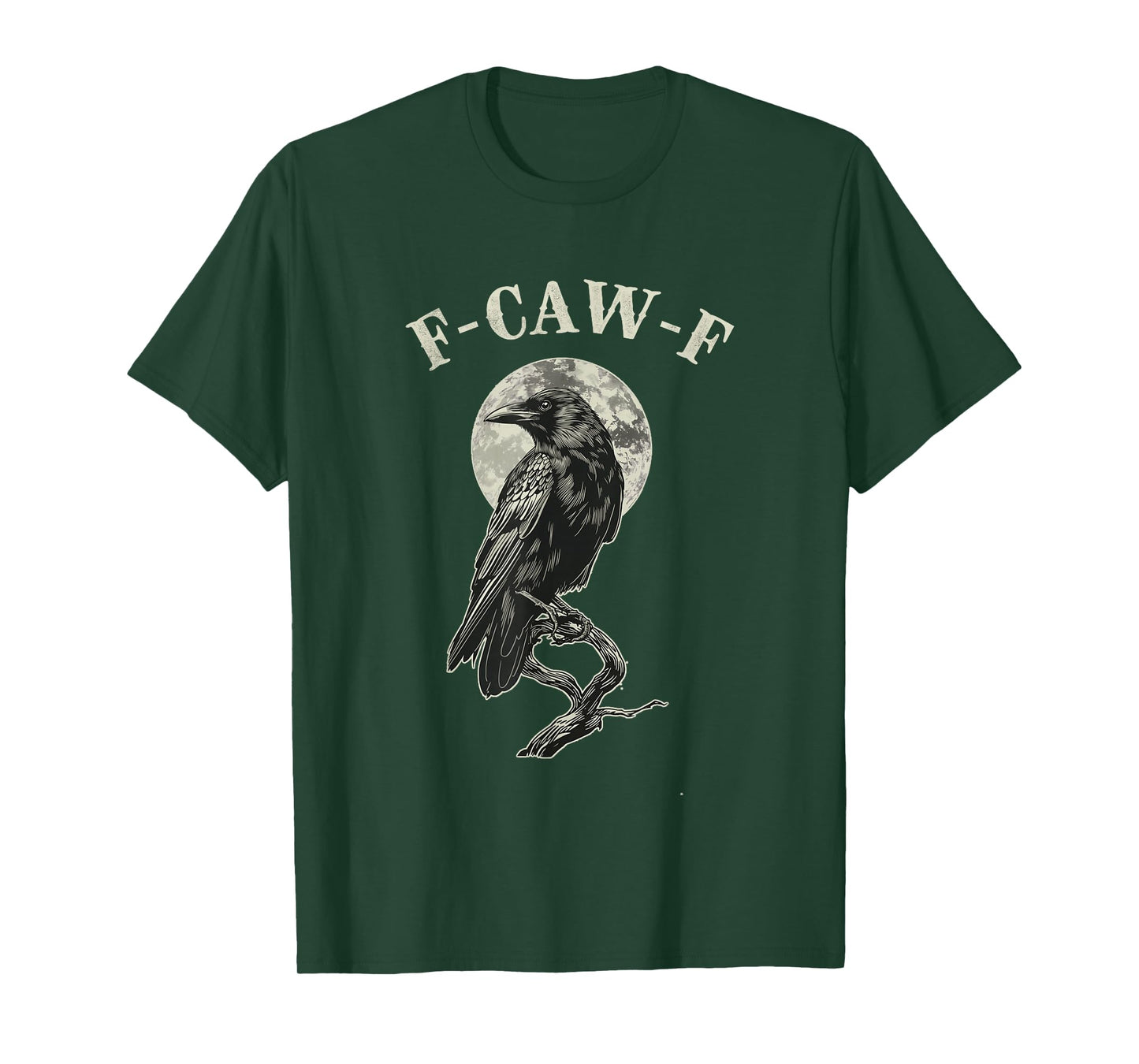 F-CAW-F Black Crow Full Moon Gothic Humor T-Shirt