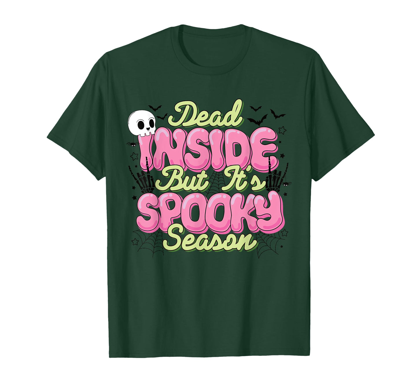 Dead Inside But It’s Spooky Season Funny Halloween Skeleton T-Shirt
