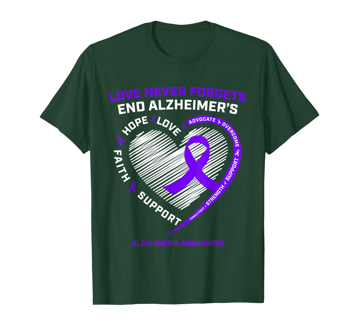 Purple End Alzheimers Awareness Shirts Tshirt Gift Men Women T-Shirt