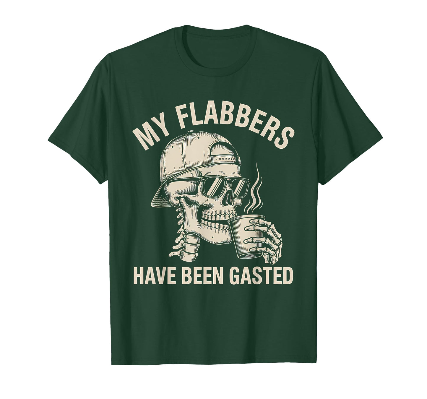 Flabbers Been Gasted Shocked Skull Birthday Gag Reaction Fun T-Shirt