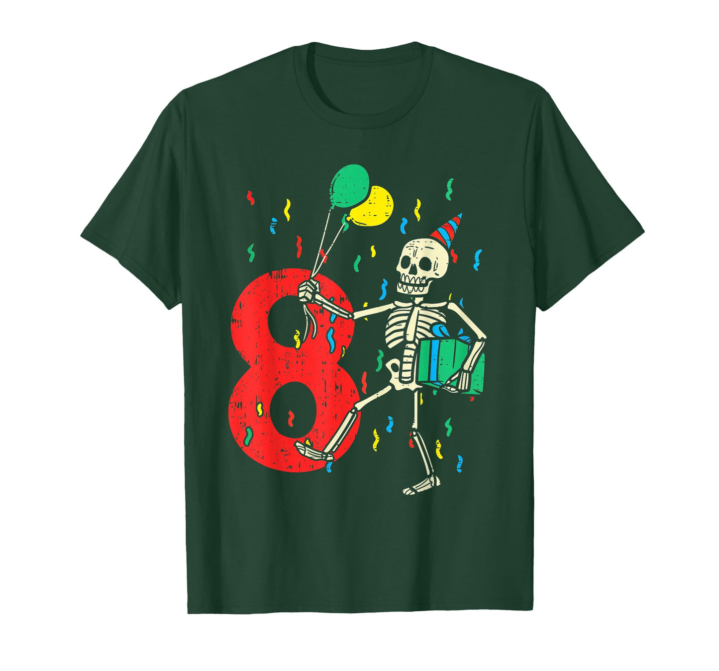 My 8th Birthday Skeleton Halloween 8 Year Old Funny Gift T-Shirt