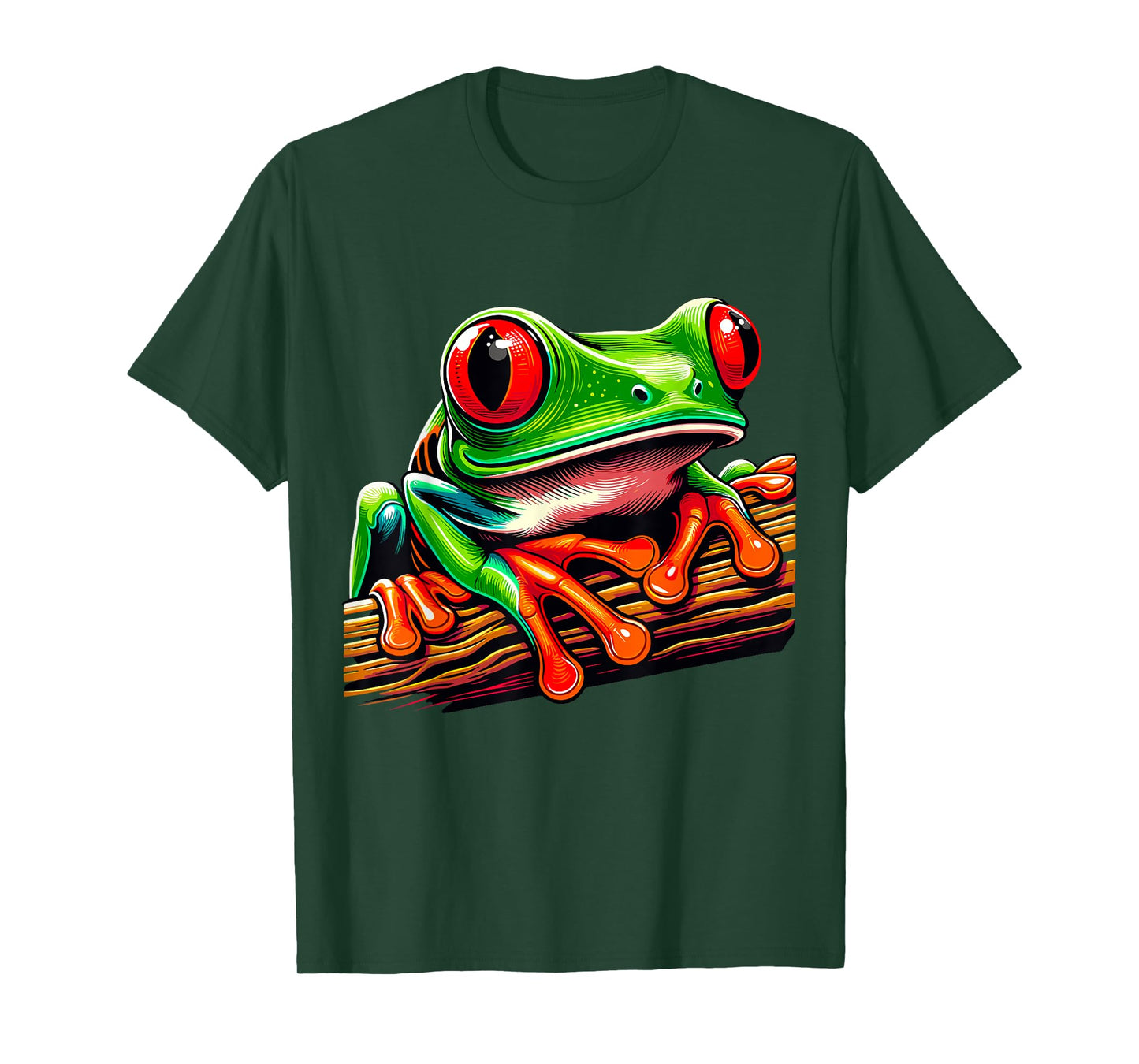 Humorous Frog lover Gifts Green Body Tree Frog Red Eyed Tree Frog Rainforest Amphibian T-Shirt