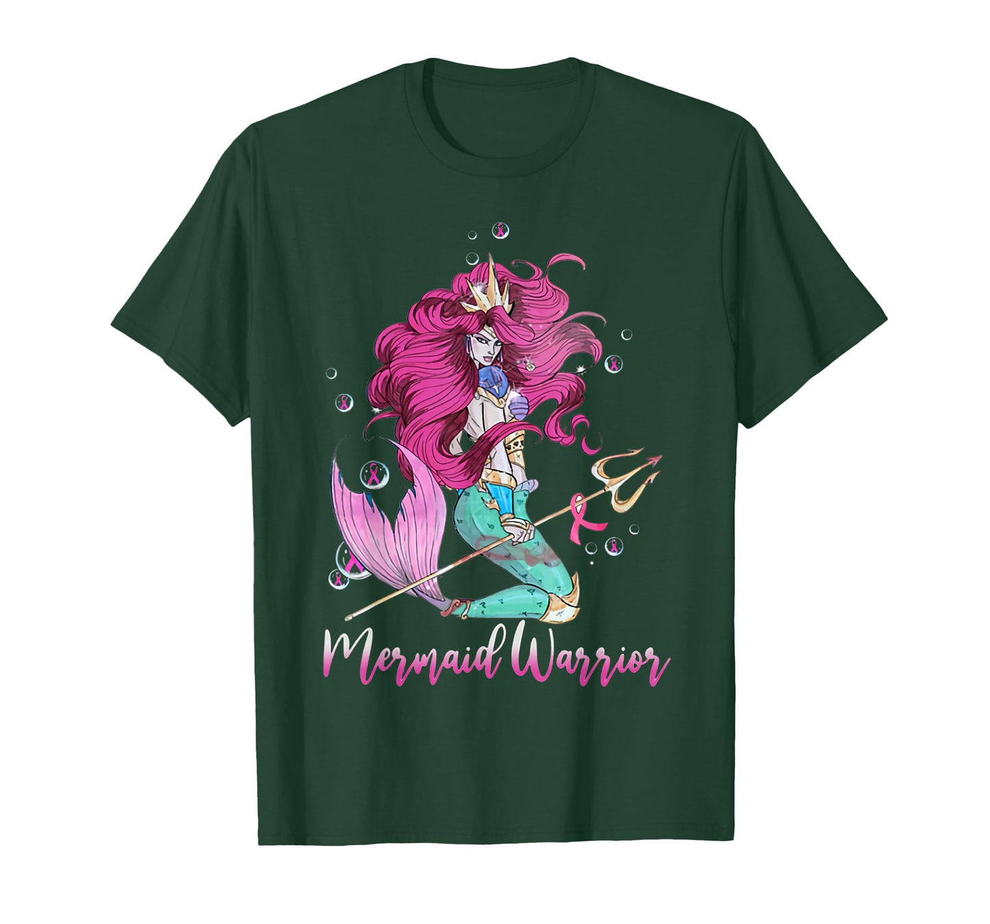 Breast Cancer Mermaid Warrior Mermaid Warrior Breast Cancer T-Shirt
