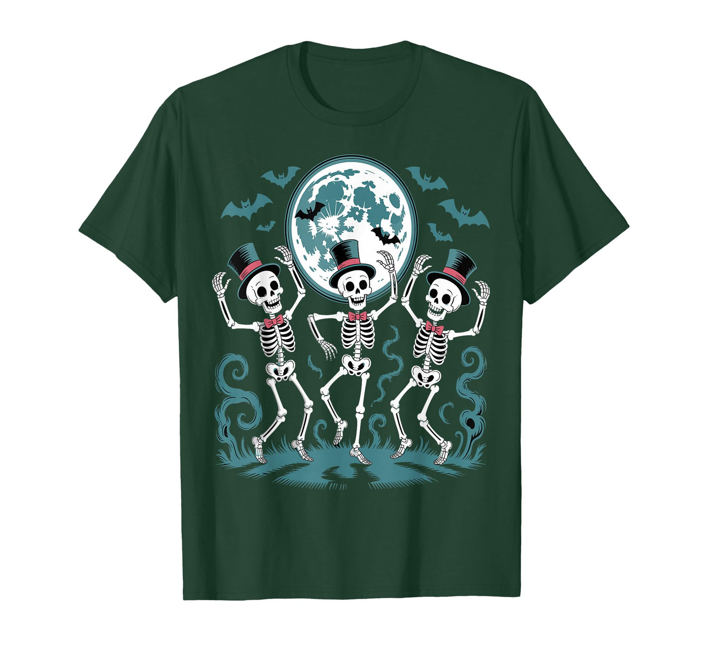 Skeleton Dancing Under The Moon Funny Spooky T-Shirt