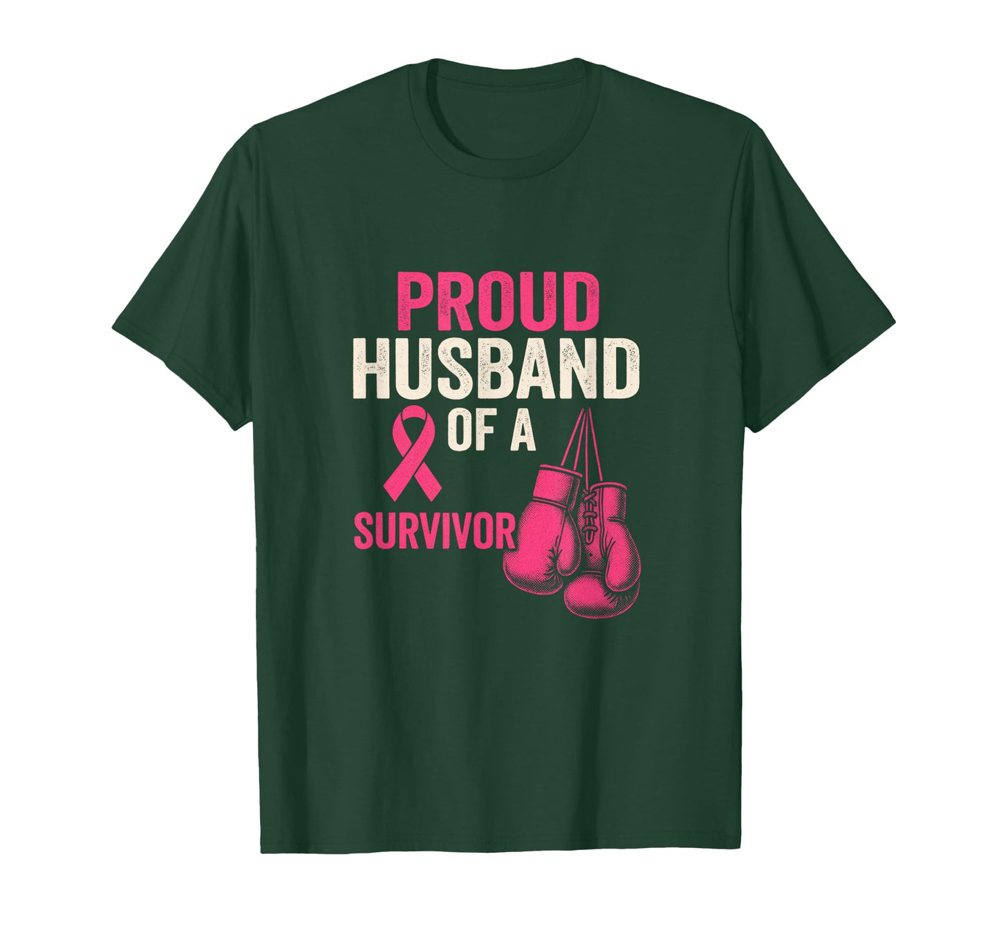Proud Husband of A Survivor - Breast Cancer Awareness T-Shirt