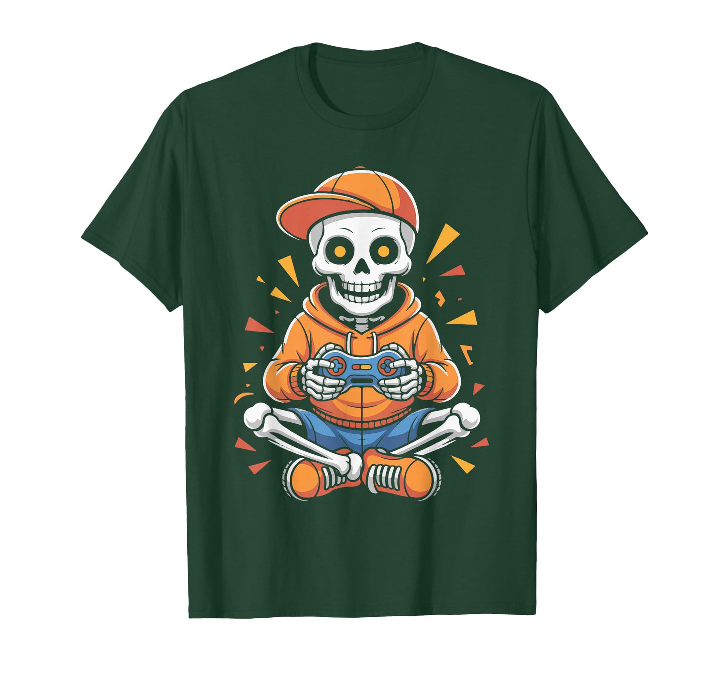 Spooky Skeleton Gamer Halloween Gaming Controller for Men T-Shirt