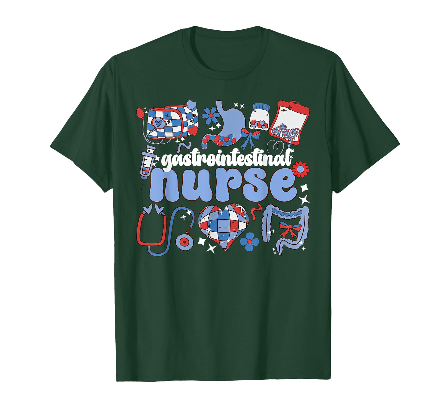 Gastrointestinal Nurse 4th Of July Gastro Endoscopy Doctor T-Shirt