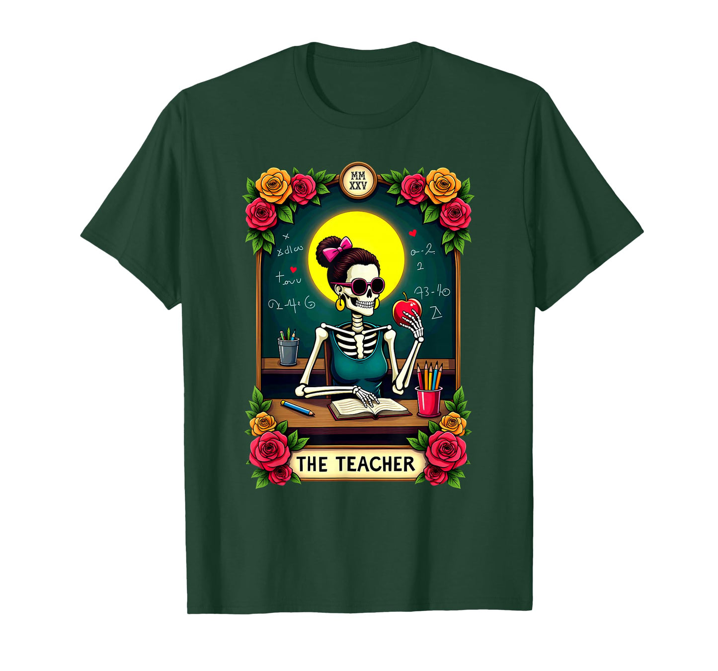 Gothic Tarot Card The Teacher Skeleton T-Shirt
