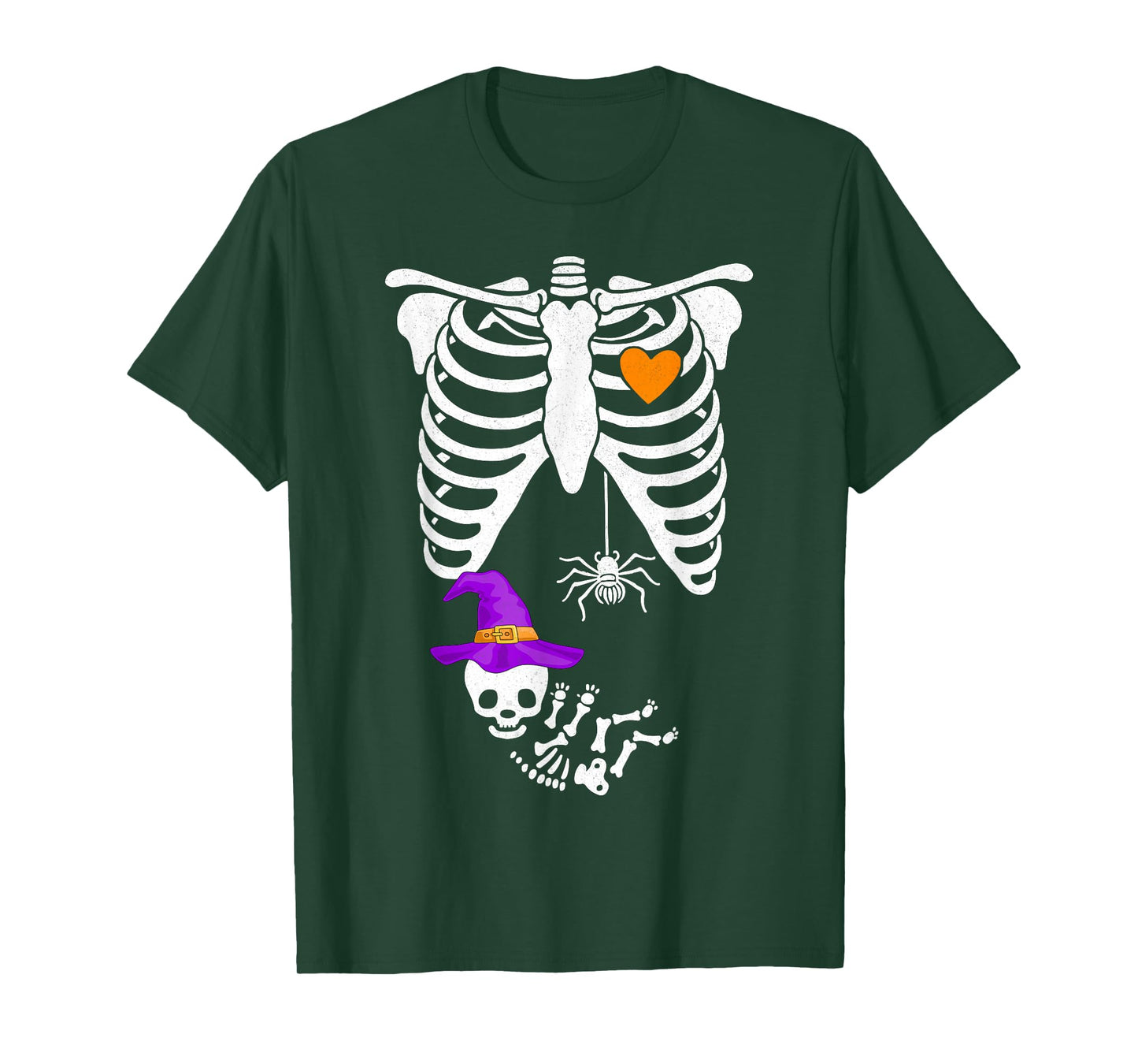 Witch Skeleton Pregnancy Announcement Mom Halloween Women T-Shirt
