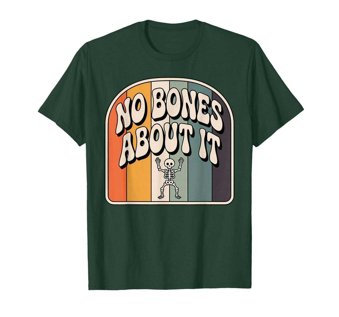 No Bones About It Retro Striped Skeleton T-Shirt