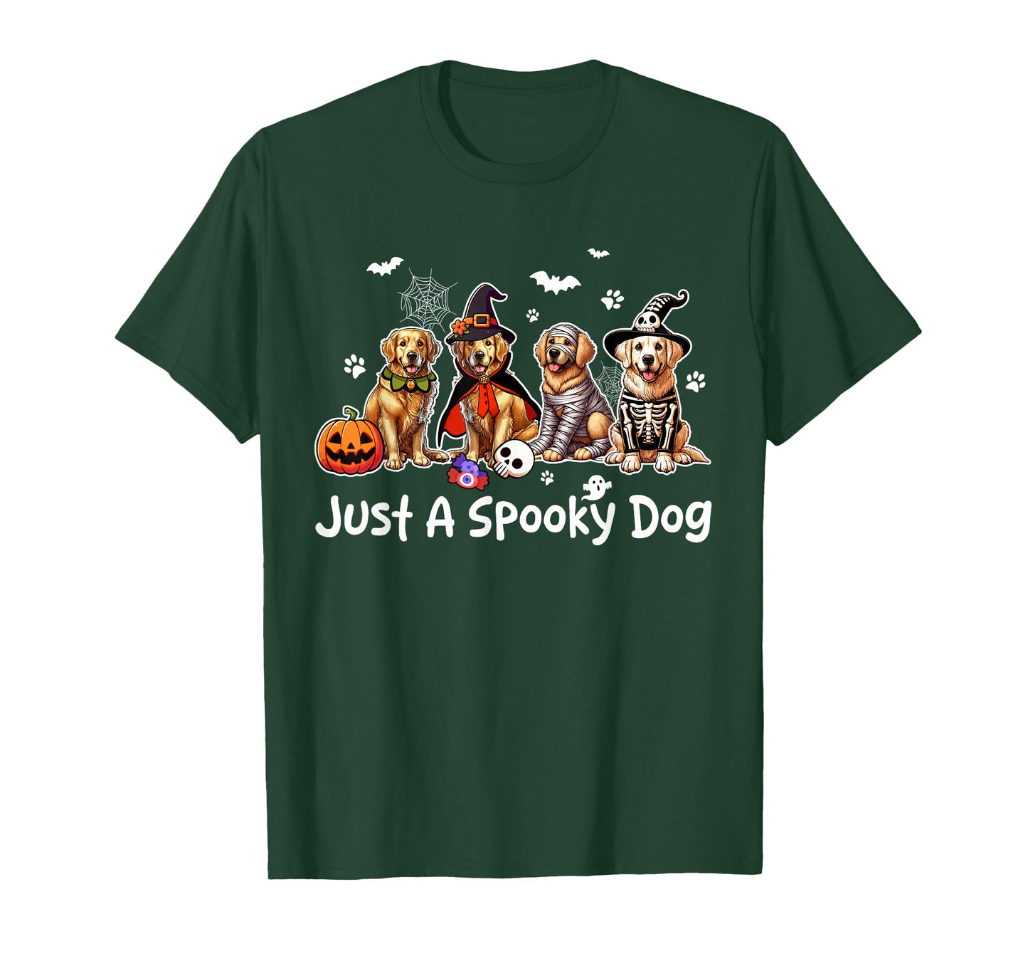 Just A Spooky Halloween Dog Group Golden Retrievers As Witch T-Shirt