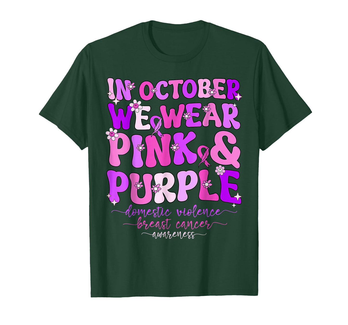Domestic Violence & Breast Cancer Awareness Men Women Kids T-Shirt