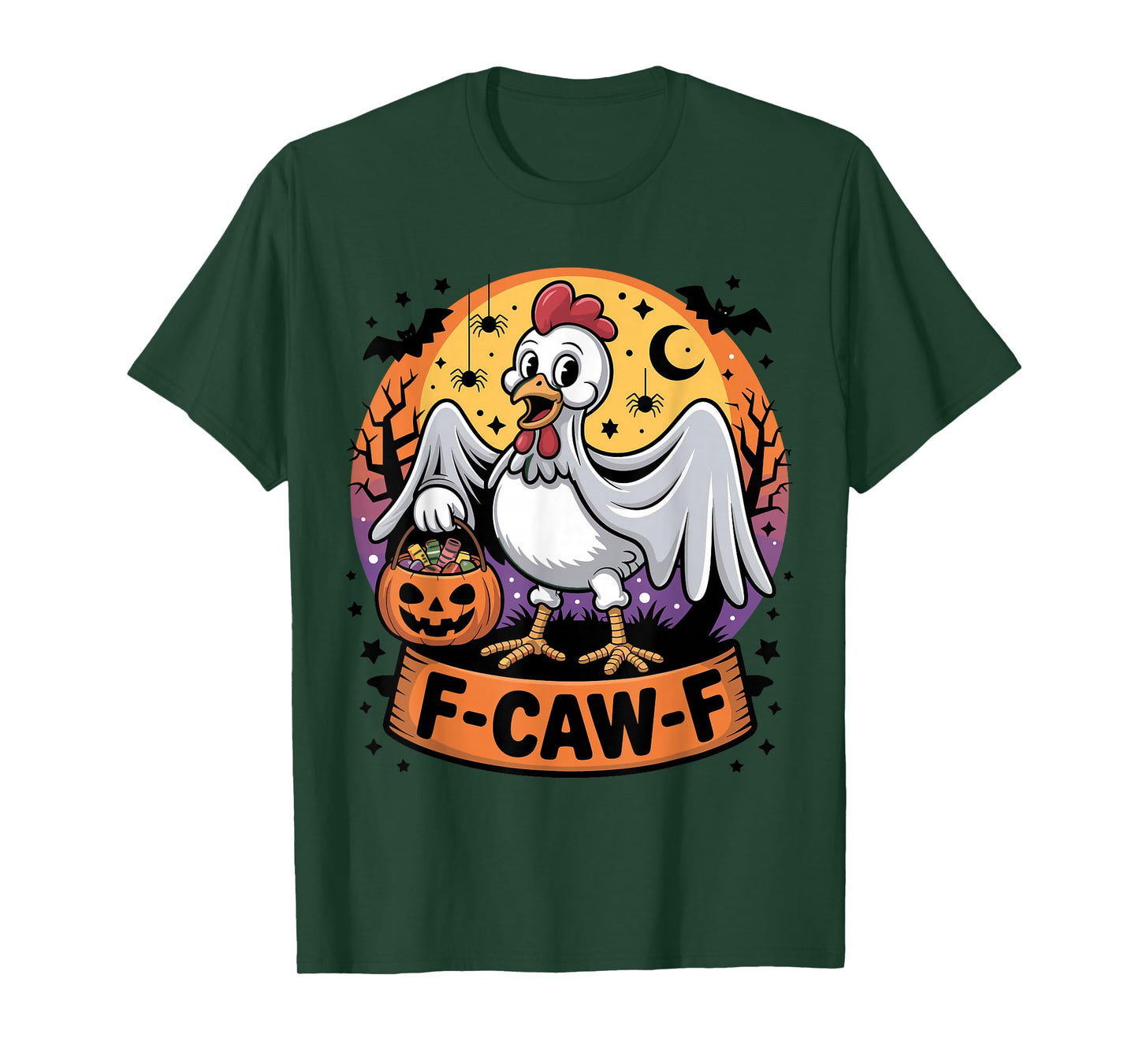 F-Caw-F Funny Chicken Ghost Halloween Costume Poultry Haunt T-Shirt