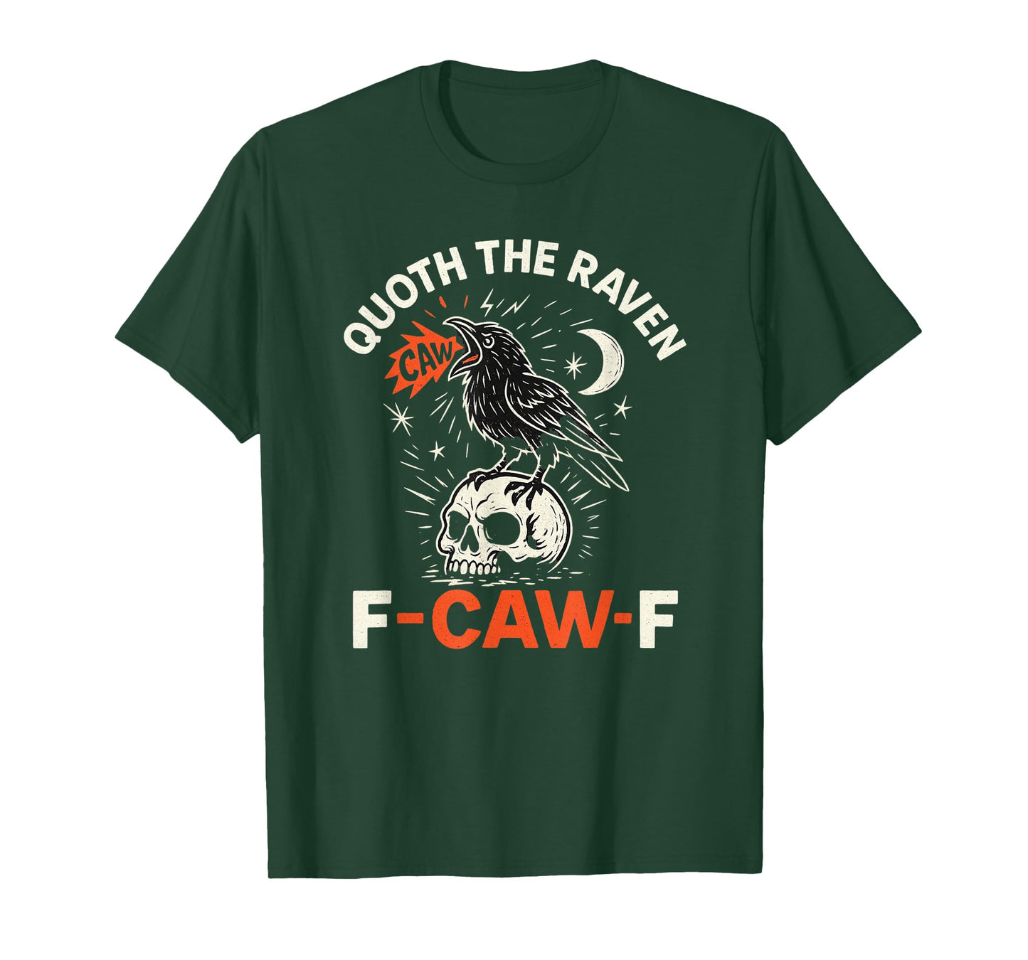 Quoth The Raven F-Caw-F Punk Crow Skull Poe Inspired T-Shirt