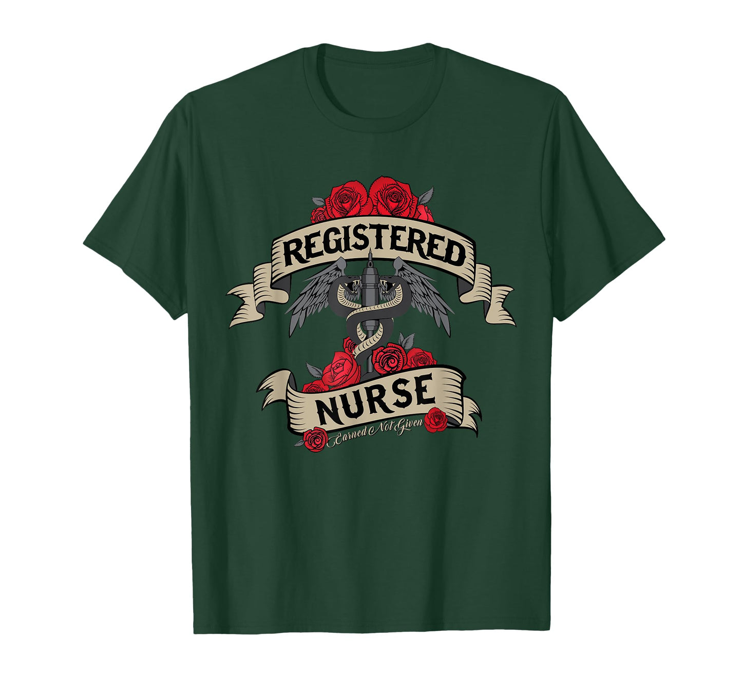 Registered Nurse RN Earned Not Given Design for Nurses T-Shirt