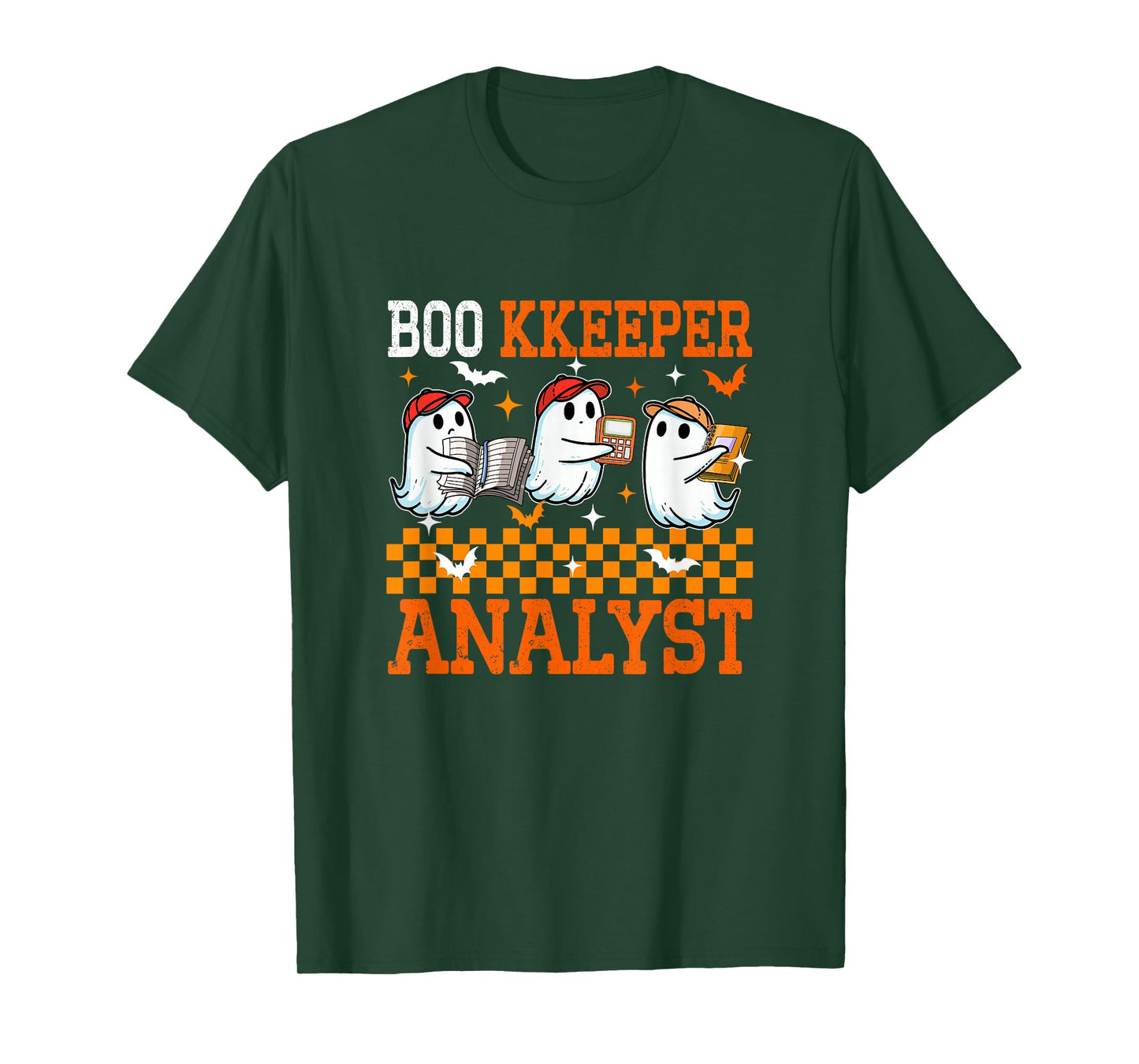Boo Kkeeper Analyst Halloween Bookkeeper Three Cute Boos T-Shirt