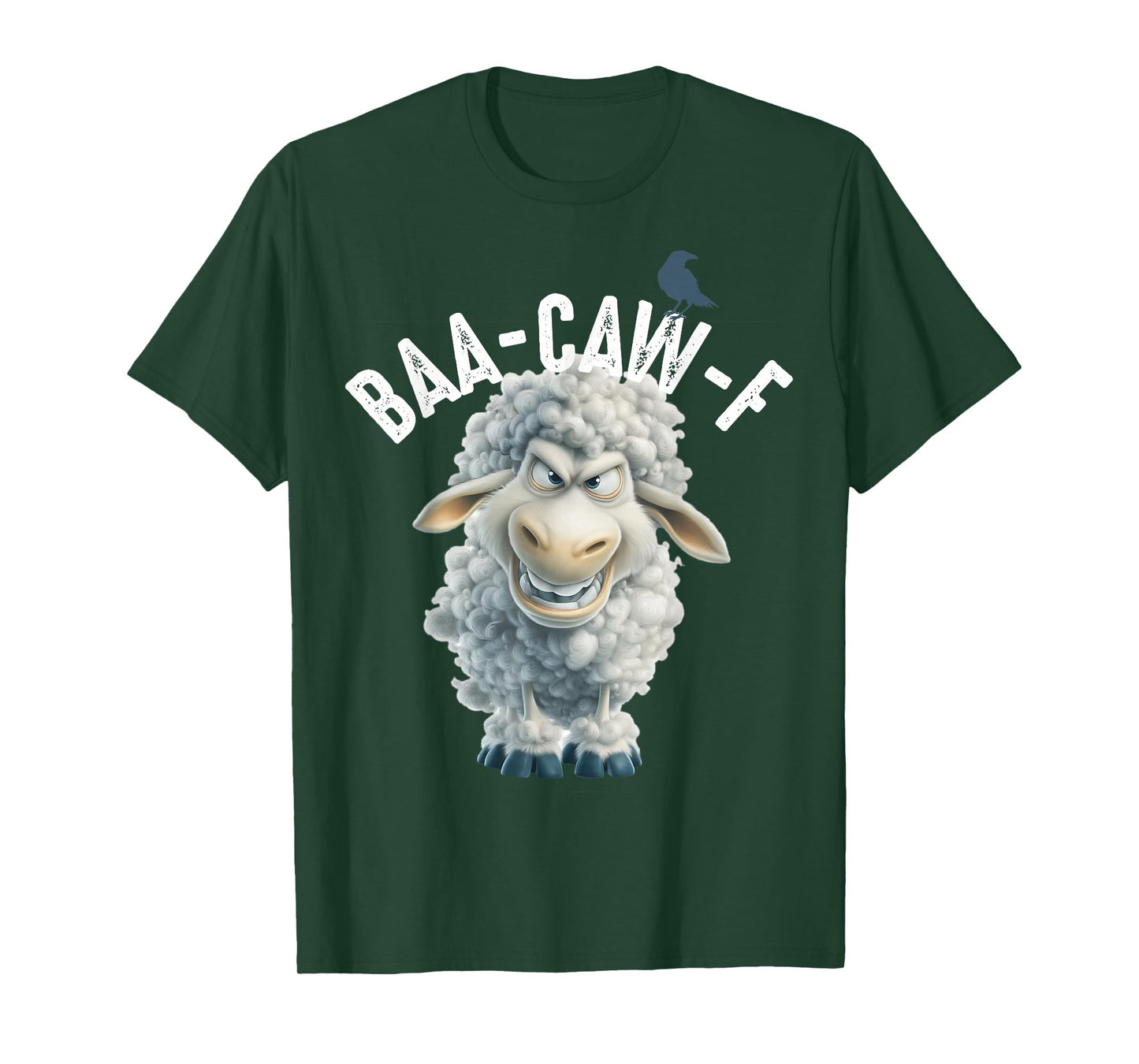 Back Off Meme – Funny Sheep & Crow Baa Caw Animal Sounds Pun T-Shirt