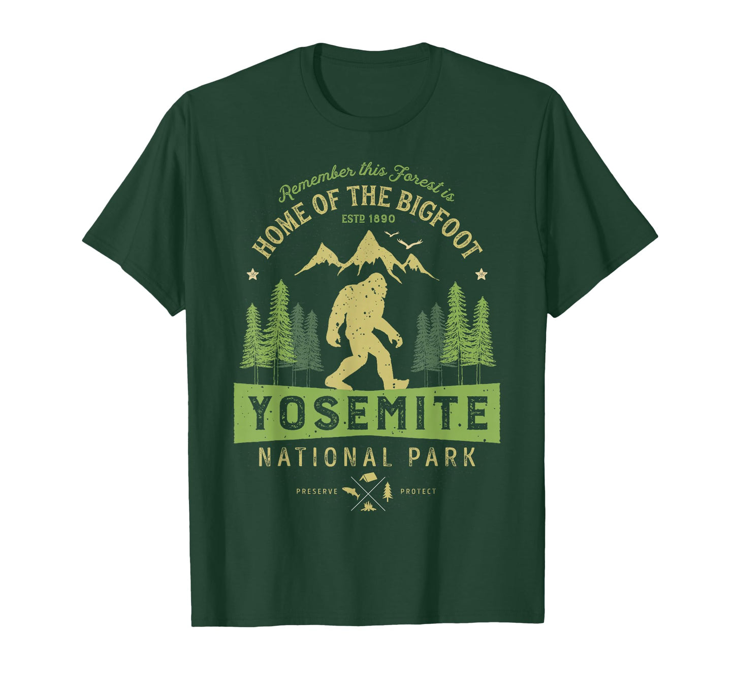 Yosemite National Park T shirt California Bigfoot Vintage T-Shirt