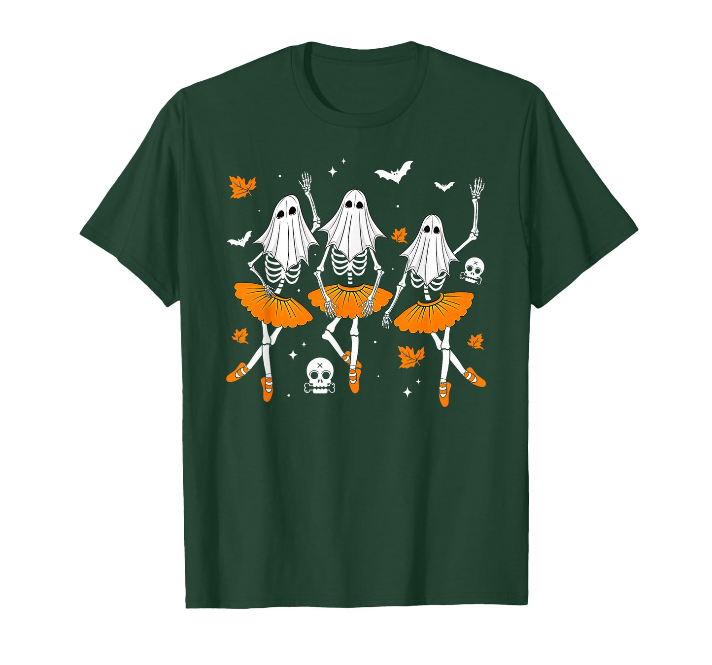 Ballet Dancing Skeleton Ghost Funny Ballet Dancer Halloween T-Shirt
