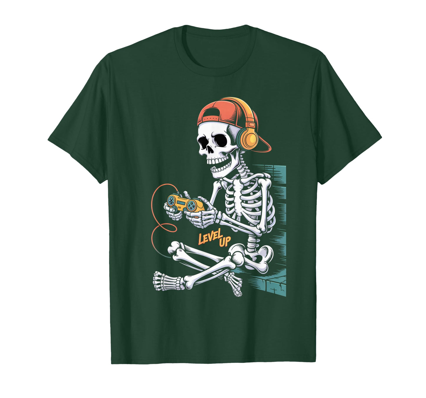 Funny Halloween Skeleton Gamer Video Gaming Boys Men Kids T-Shirt
