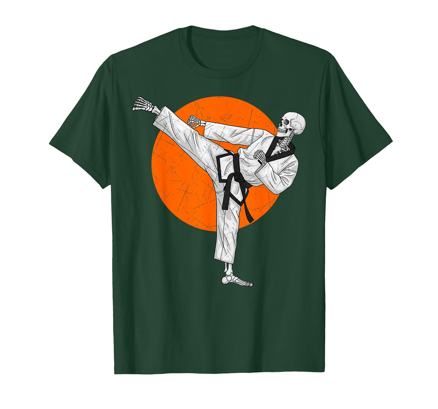 Martial Arts Skeleton High Side Kick Karate Taekwondo T-Shirt