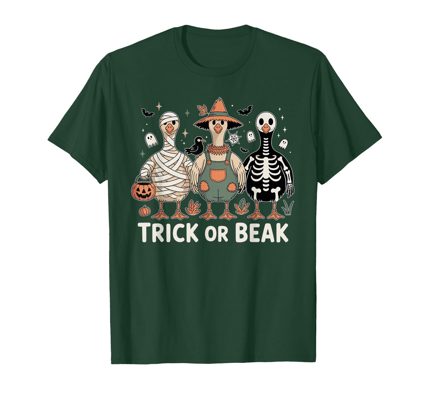 Trick or Beak Funny Goose Trio Halloween Costume Party T-Shirt