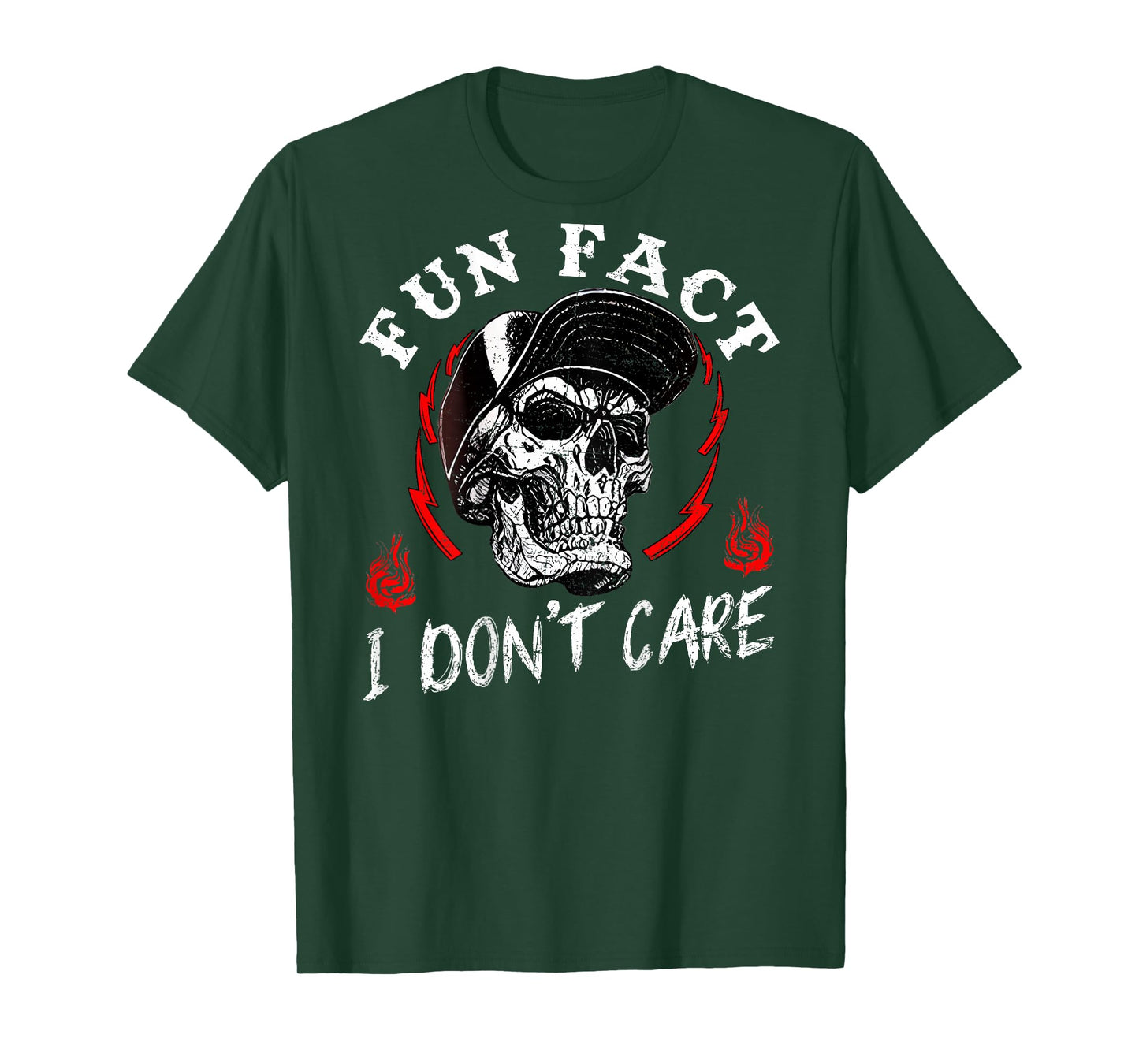Fun Fact I Don't Care Funny Skeleton Sarcastic (On Back) T-Shirt