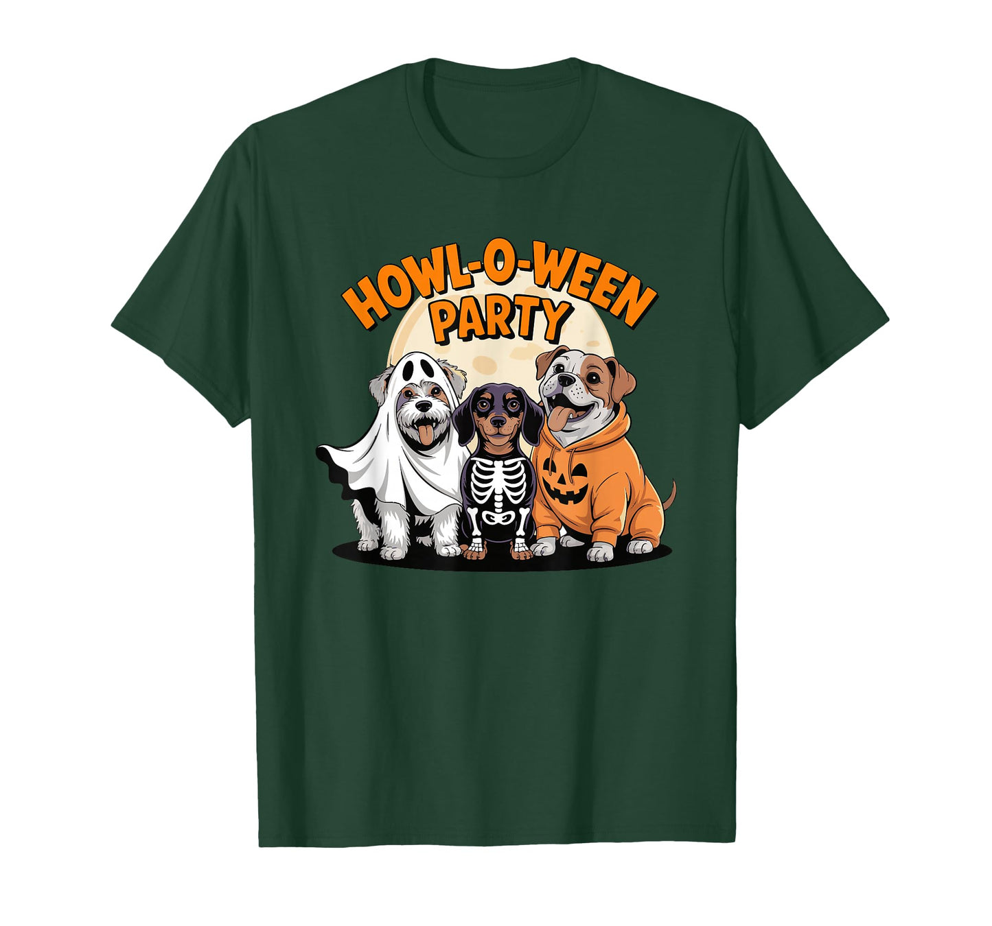 Howl o ween Party Dog Costume Pack Funny Halloween Moon Pup T-Shirt