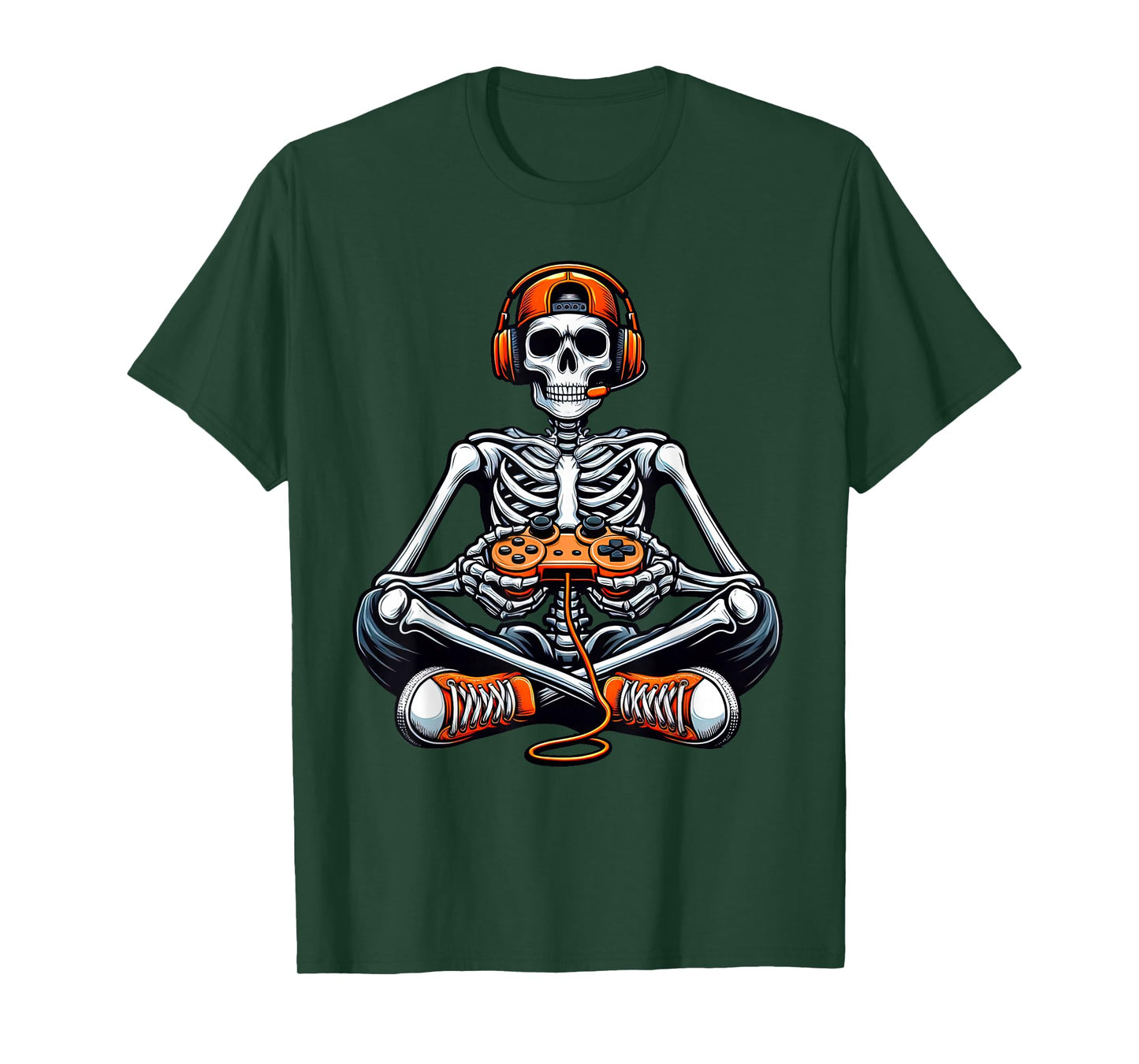 Skeleton Halloween Shirts Gamer Video Gaming Boys Men Kids T-Shirt