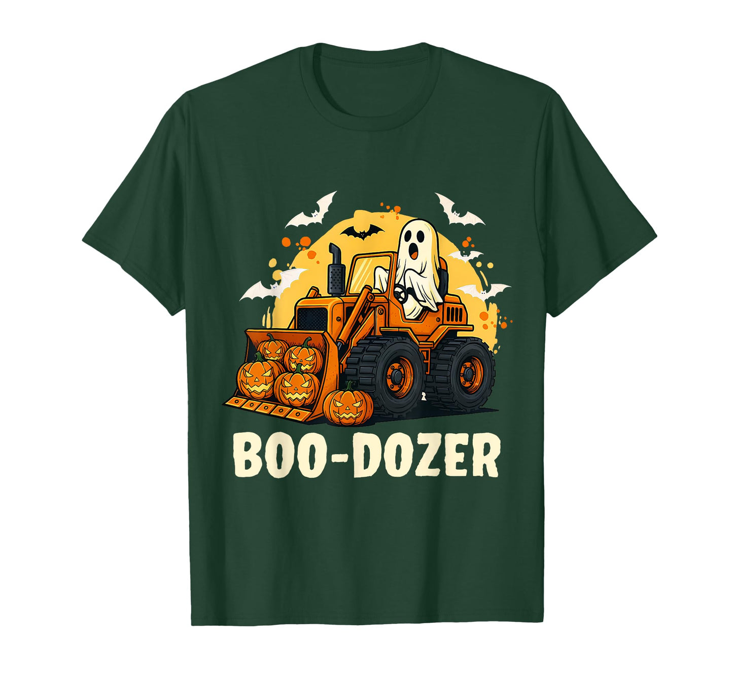 Bulldozer Halloween Boo Dozer Truck Ghost Spooky Boy Kid Men T-Shirt