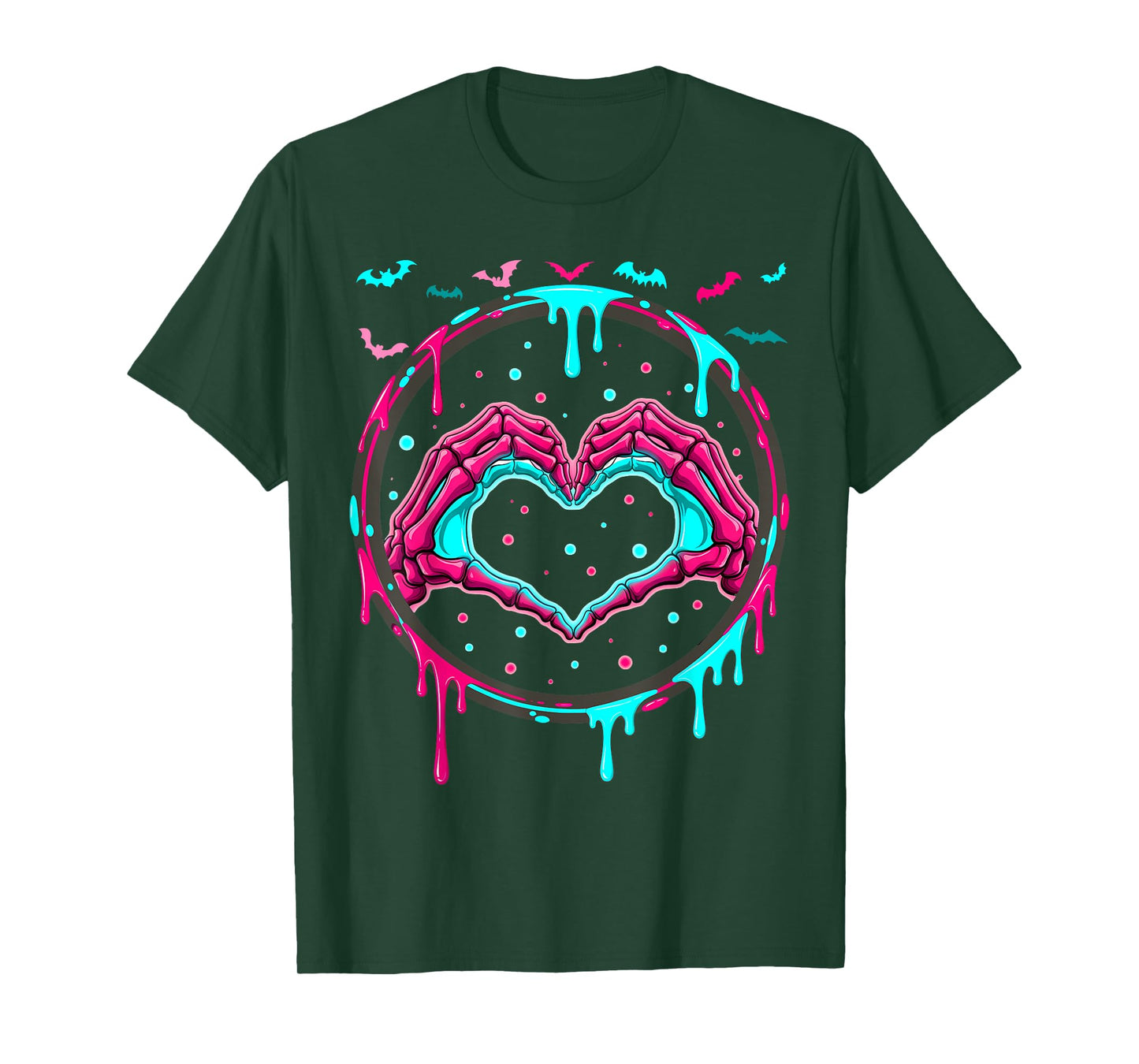 Heart Sign Hand - Spooky Skeleton Halloween Costume T-Shirt