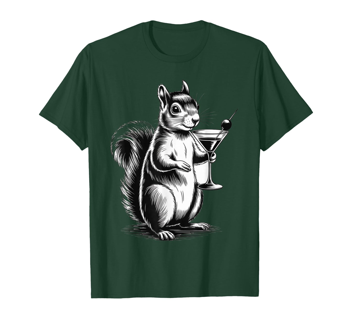 Squirrel Drinking Funny Forest Woodland Animal Lover Men T-Shirt