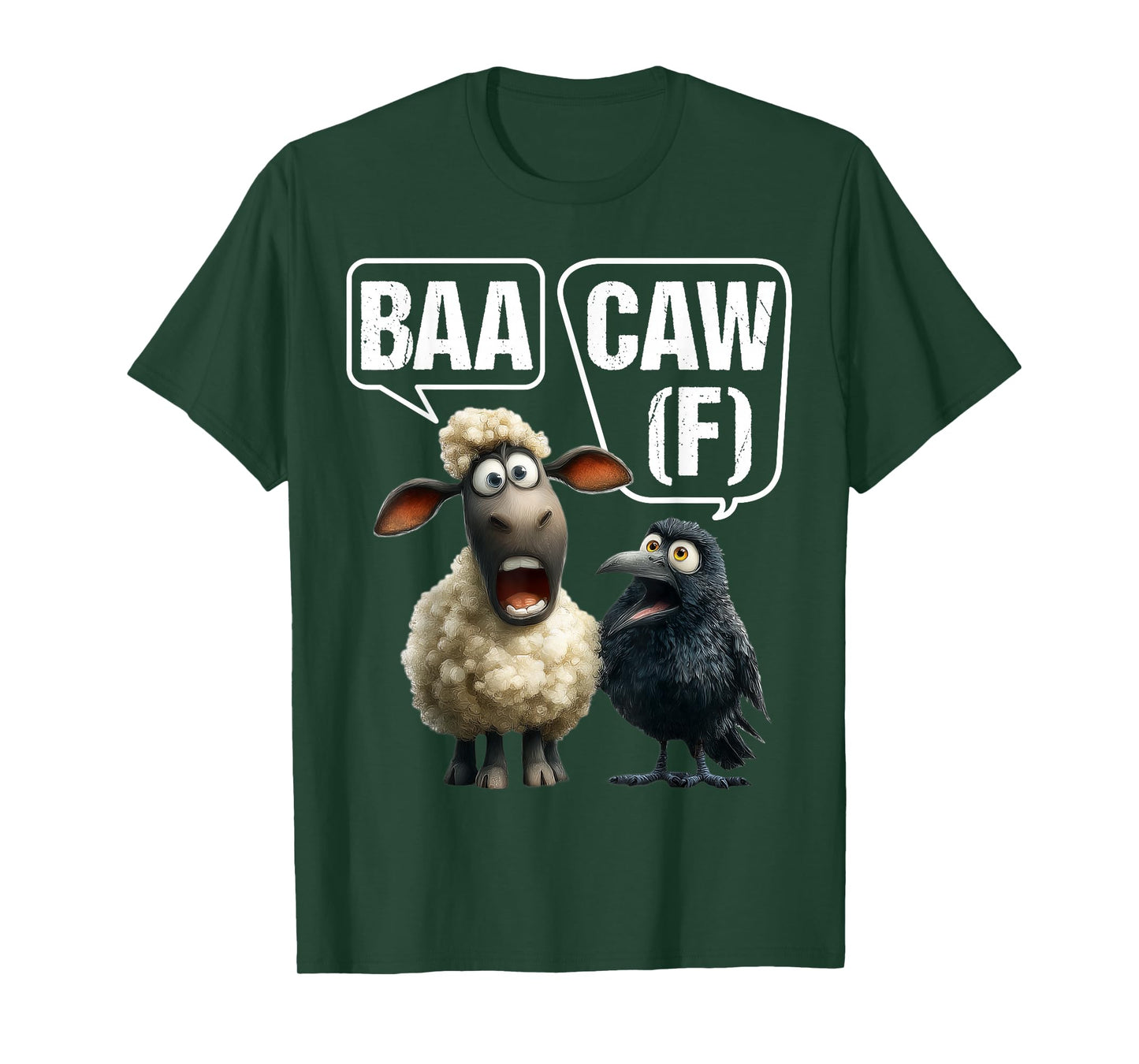 Funny Back Off Shirt – Sheep Baa + Crow Caw Pun Tee Gift T-Shirt