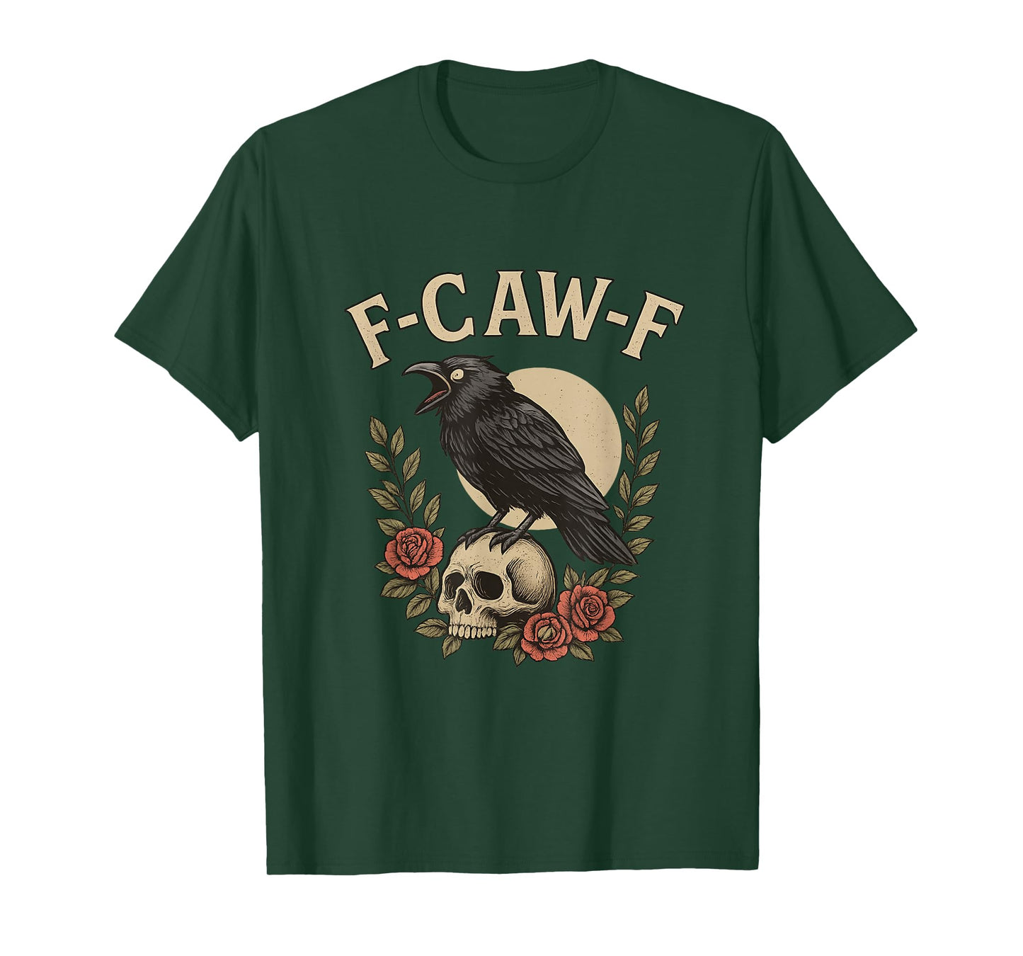 Raven Skull Floral Art for Nature Lovers T-Shirt