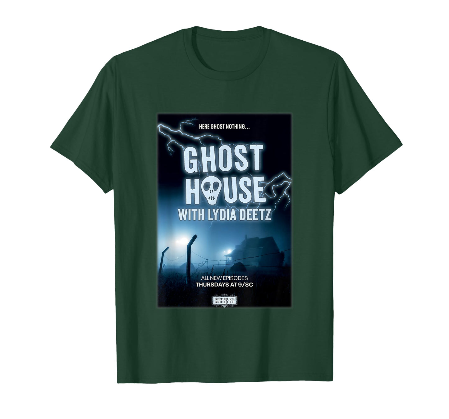 Beetlejuice Beetlejuice Ghost House With Lydia Deetz Poster T-Shirt