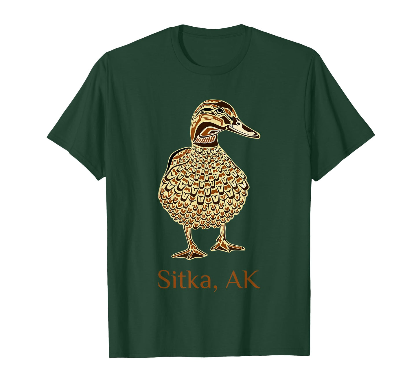 Sitka Alaska Mallard Duck Bird Lover Native American Style T-Shirt