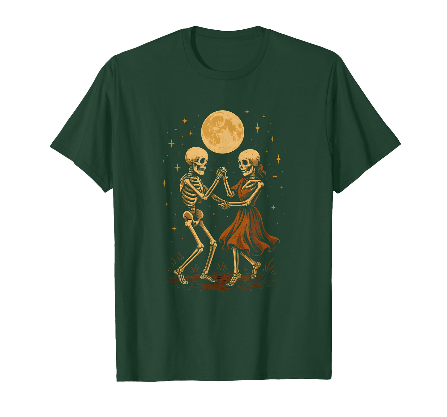 Dancing Skeletons Under Full Moon T-Shirt