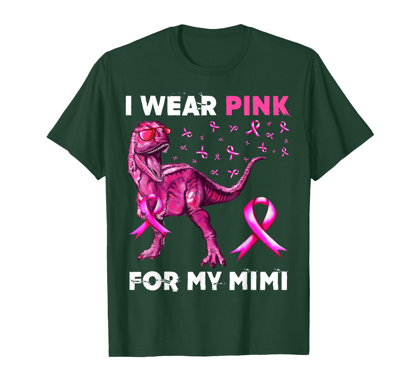 I Wear Pink For My Mimi Dinosaur Breast Cancer Awareness T-Shirt