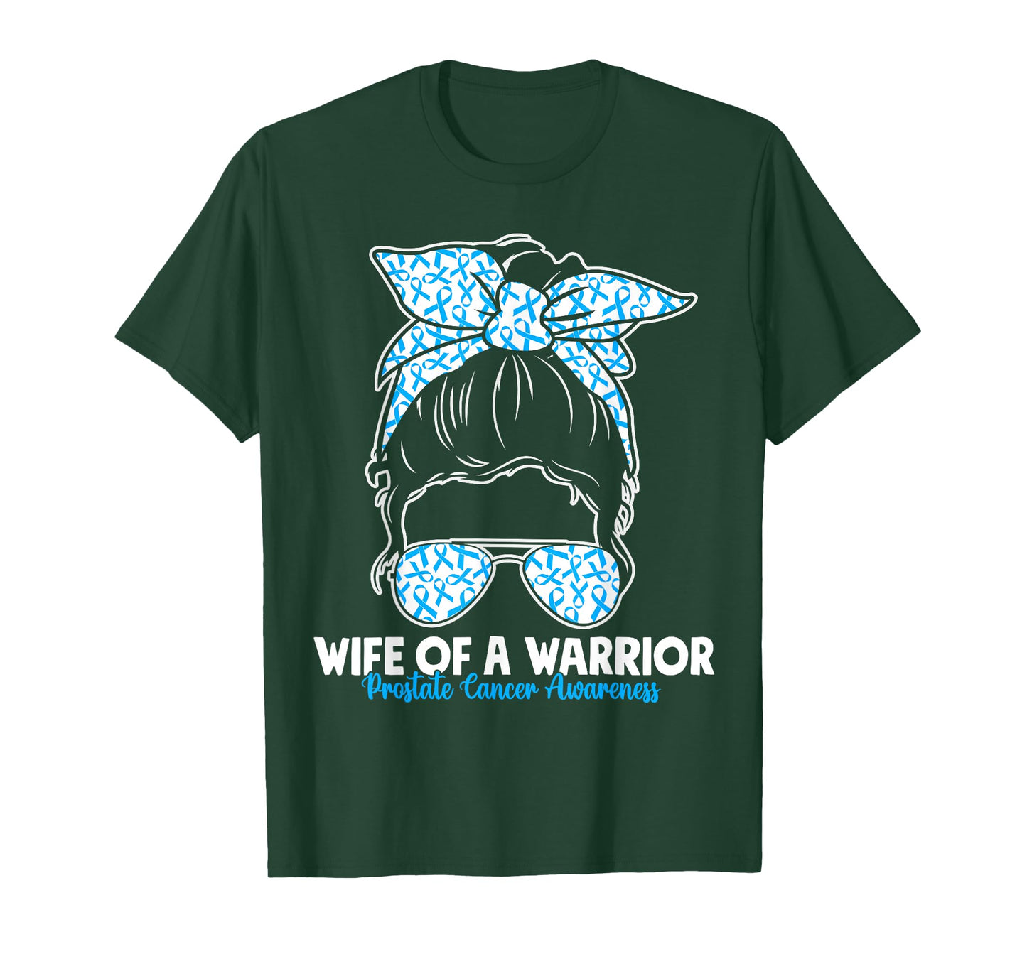Wife of a Warrior Blue Ribbon Prostate Cancer Awareness T-Shirt