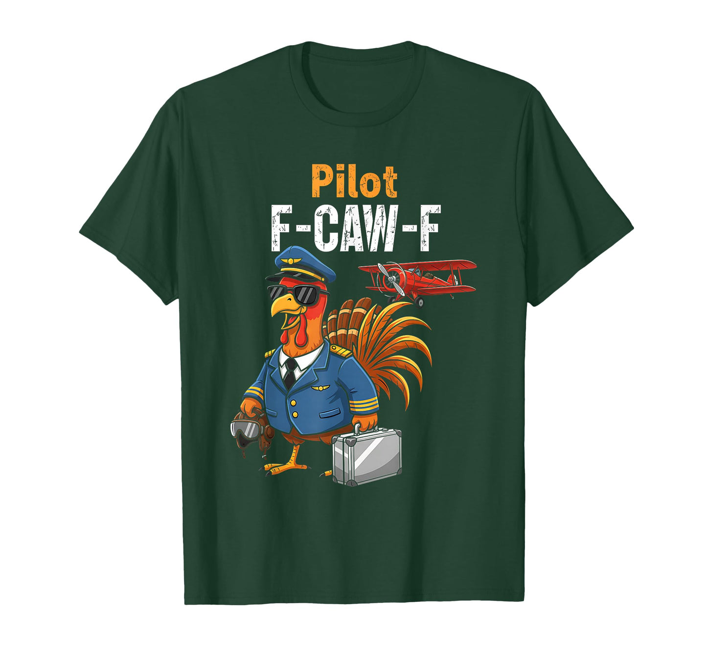 Funny Pilot Thanksgiving F-CAW-F Turkey Airplane Pilot T-Shirt