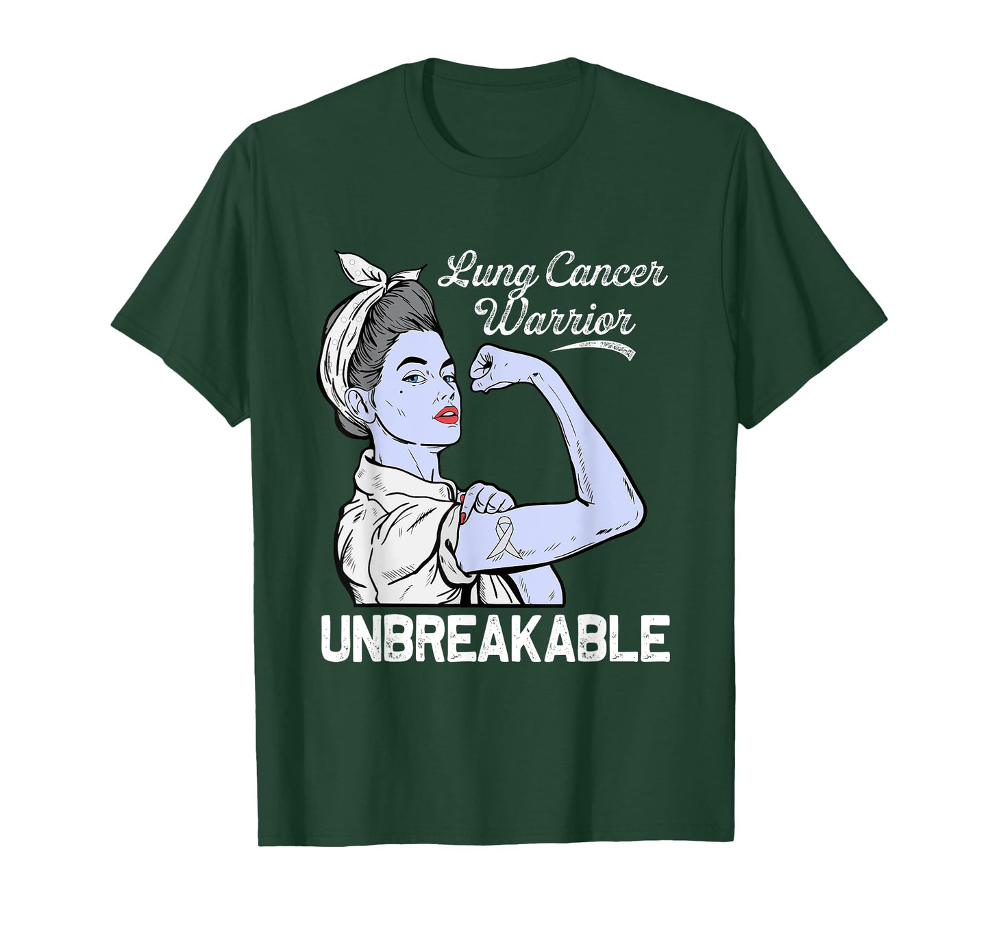 Lung Cancer Warrior Awareness White Ribbon Support For Women T-Shirt