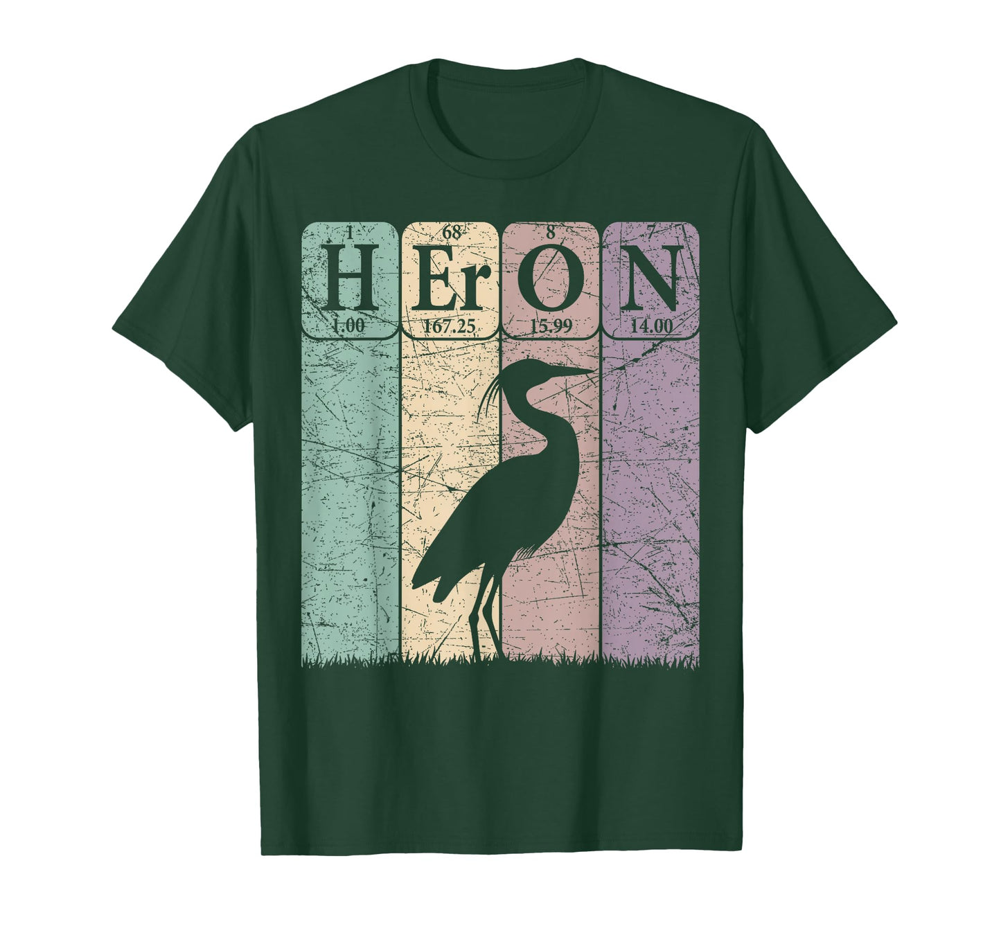 Heron Periodic Table Elements Birdwatching Ornithology T-Shirt