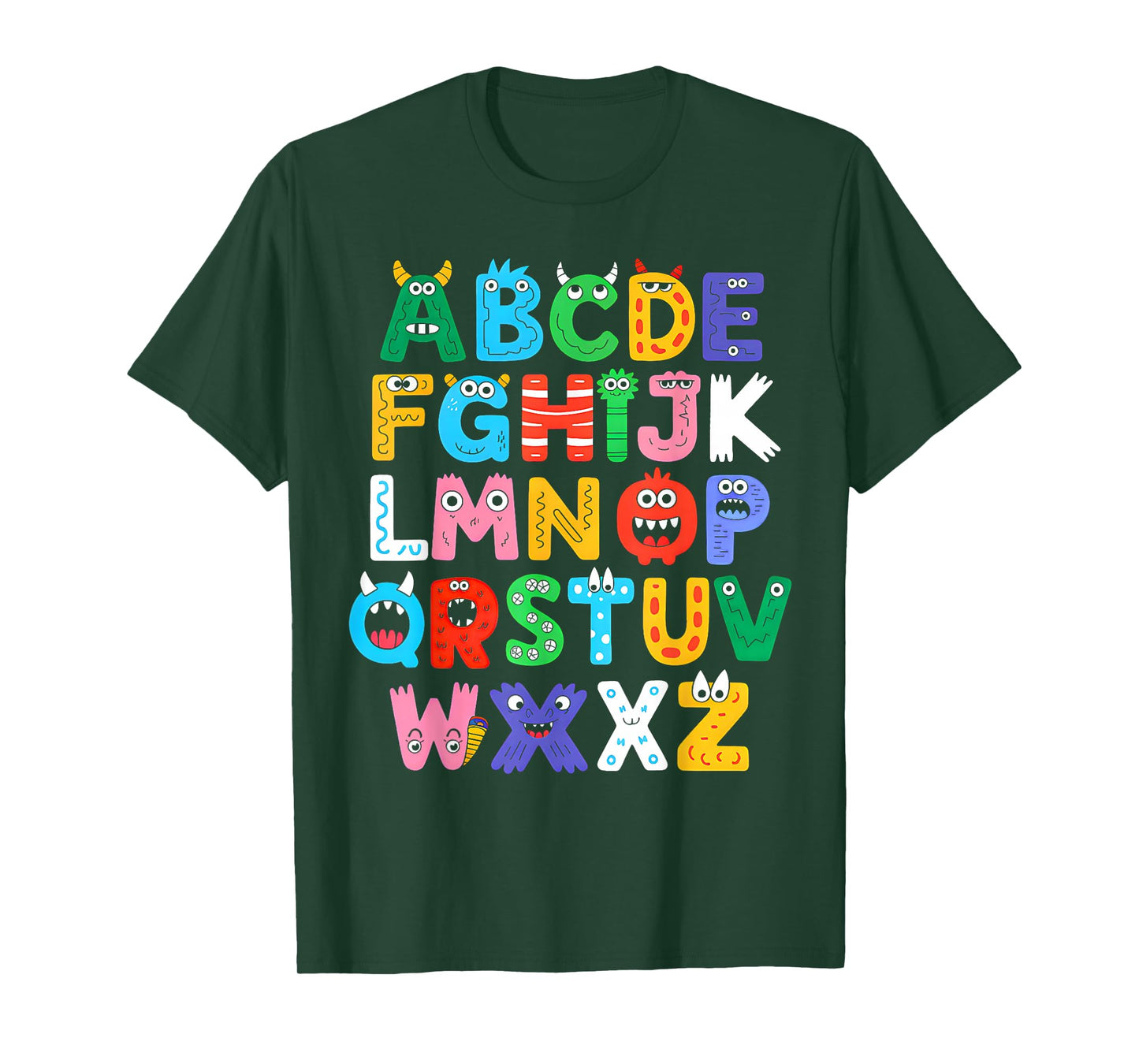 Monster ABC Cute Alphabet Halloween Teacher Costume Kids T-Shirt