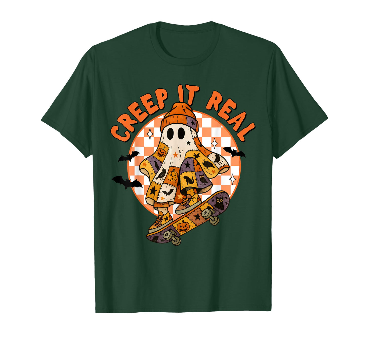 Retro Halloween Creep It Real Cool Ghost Boy Fall Season T-Shirt