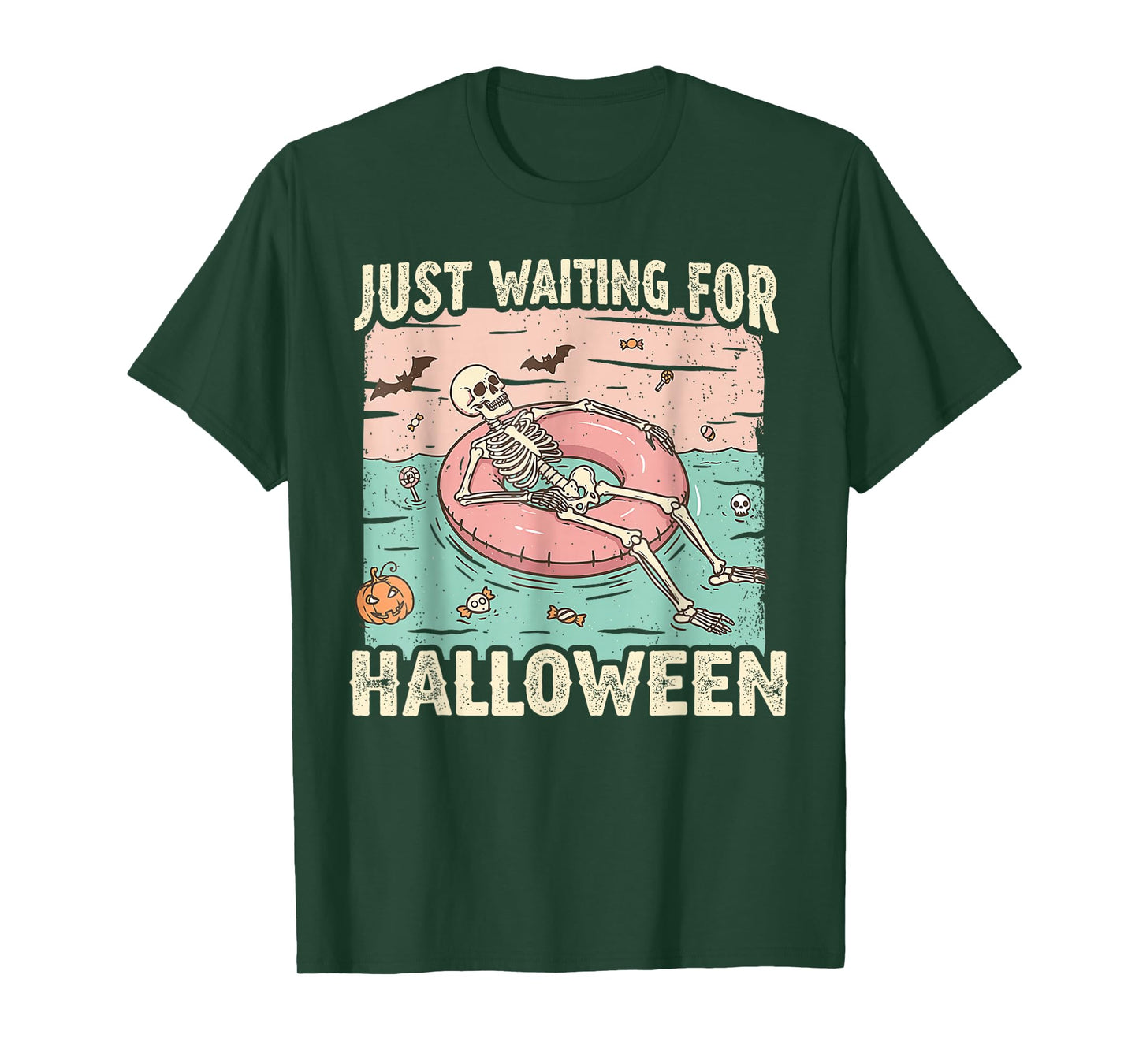 Spooky Summer Skeleton Just Waiting for Halloween T-Shirt