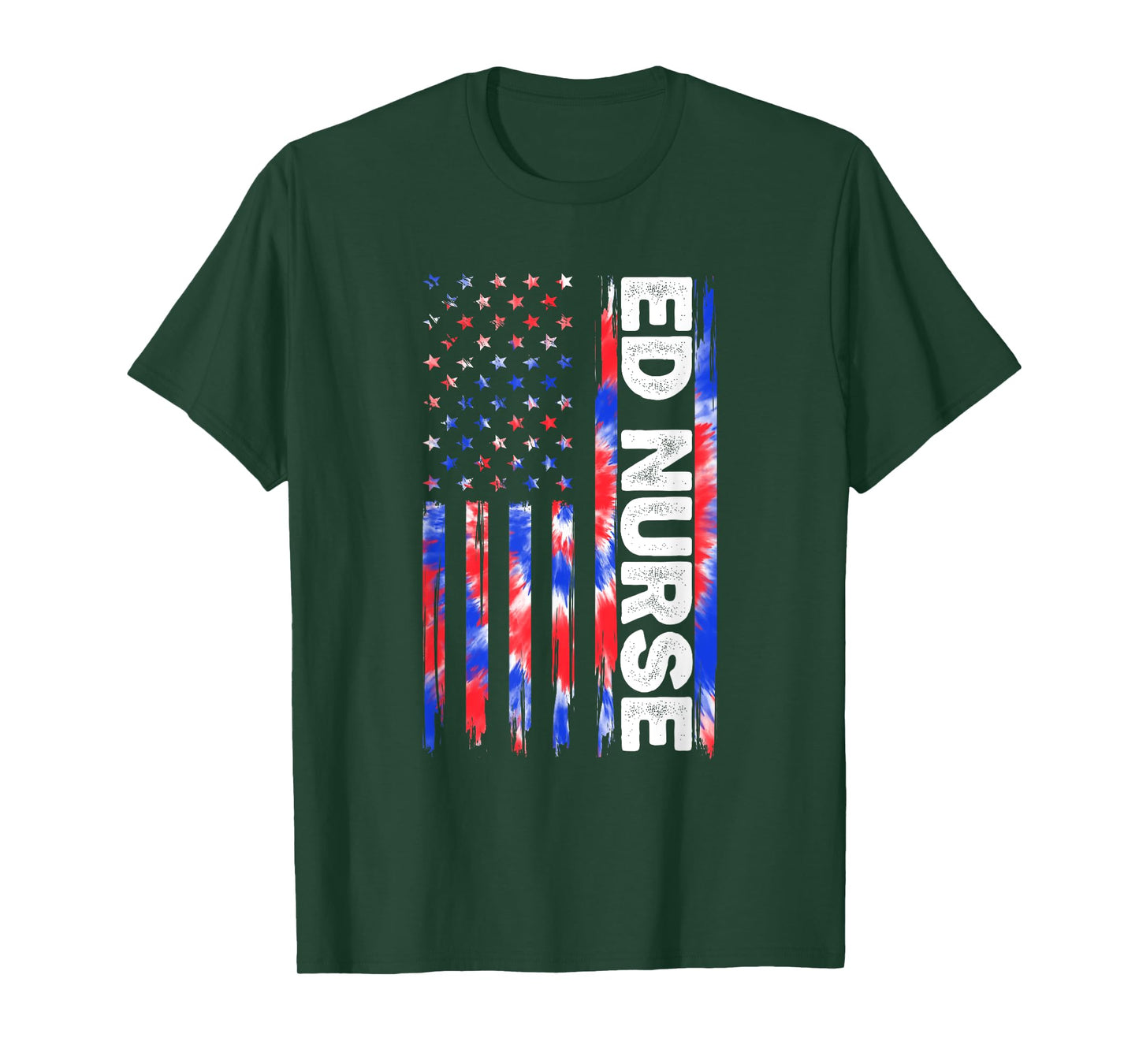 ED Emergency Department Nurse Tie Dye American 4th Of July T-Shirt